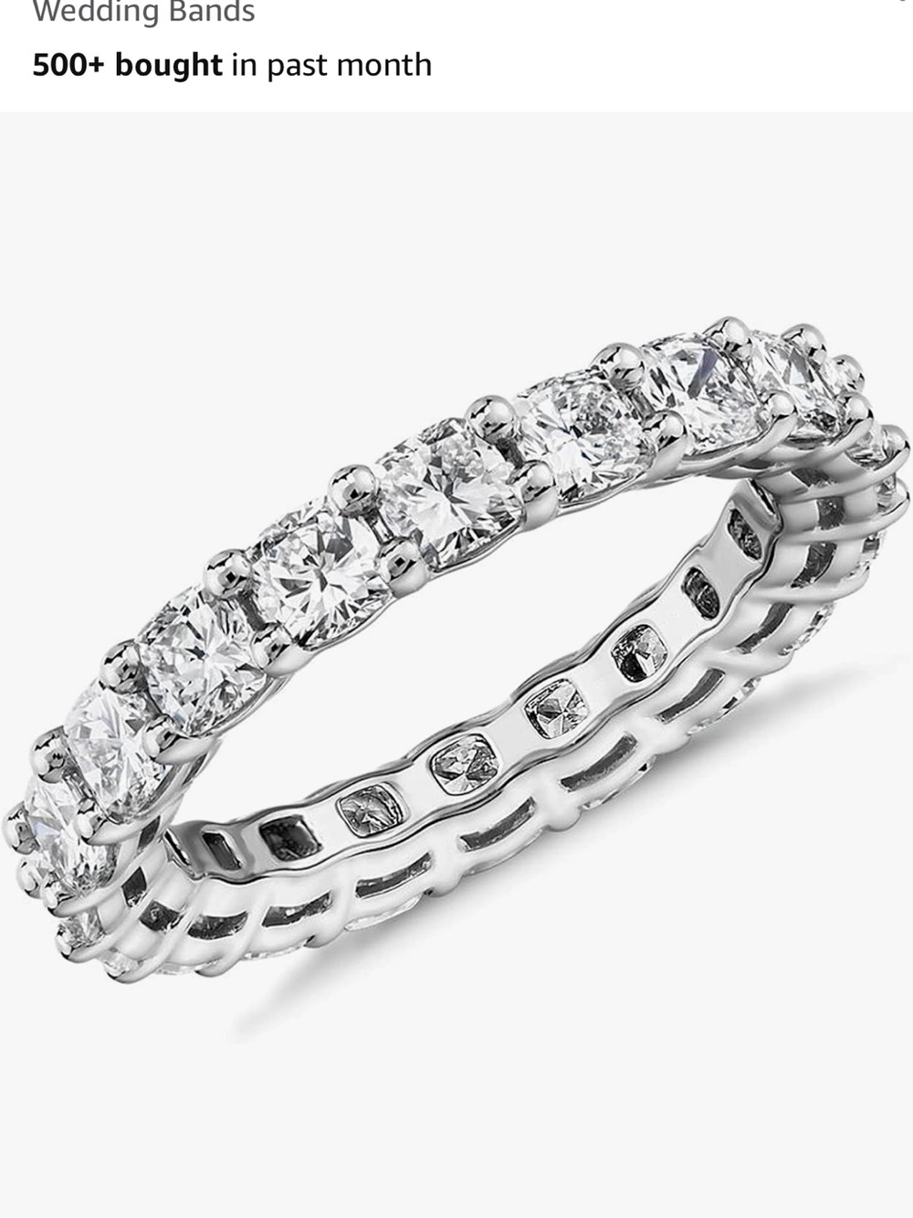 Brilliant Crystal Eternity Ring - Silver White